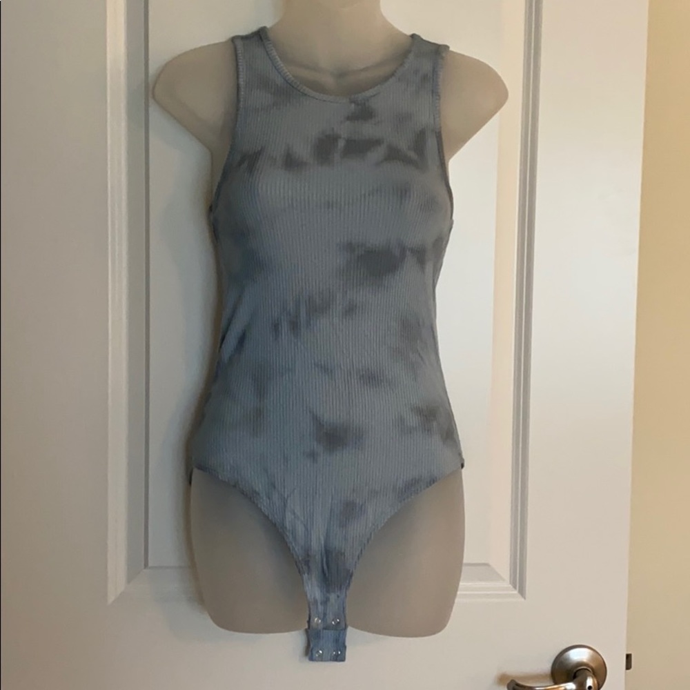 Forever21 Blue Tye Dye Tank Bodysuit